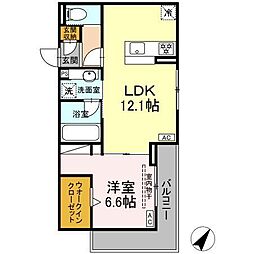 Dcrest新川N 1LDKの間取図画像