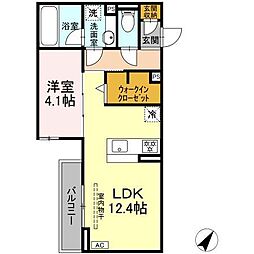 Dcrest新川N 1LDKの間取図画像