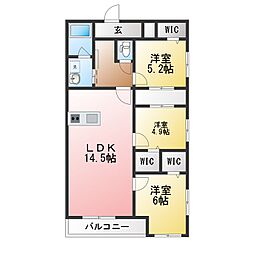 仮)リバブル富士見台 3LDKの間取図画像