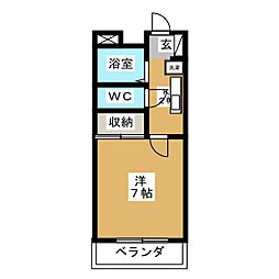 コスモス 1Kの間取図画像
