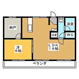 オレンジハイツ 1SLDKの間取図画像
