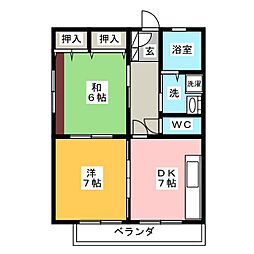グレース広野 2DKの間取図画像