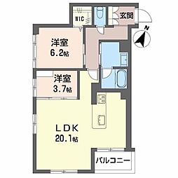 Le・Ecracie 2LDKの間取図画像