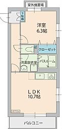 プレリュード 1LDKの間取図画像