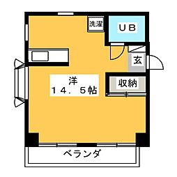 メイツ八幡 ワンルームの間取図画像