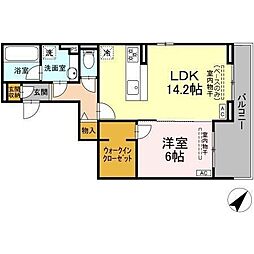 shine fort 1LDKの間取図画像