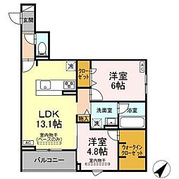 shine fort 2LDKの間取図画像