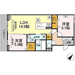 shine fort 2LDKの間取図画像