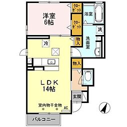 アヴェニール2 1LDKの間取図画像