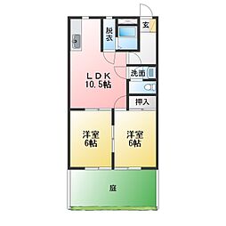 シズタンパークハイツ 2LDKの間取図画像