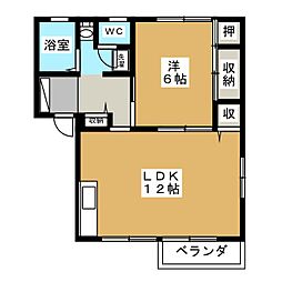サニーコーポ千華 1LDKの間取図画像