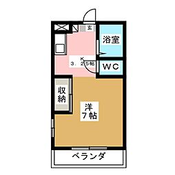 ソシエ2 1Kの間取図画像