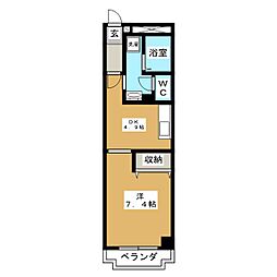 グランドカーサ34 1DKの間取図画像