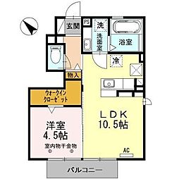 フレッサ 1LDKの間取図画像