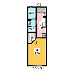 クレアーレ新川 1Kの間取図画像