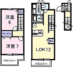 プレジオスA 2LDKの間取図画像