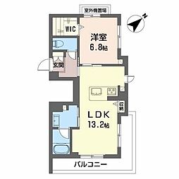 クラヴィーア 401 4階1LDKの間取り