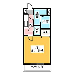 オーナメント 1Kの間取図画像