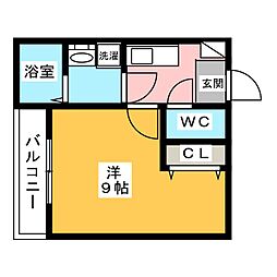 アコール相生 1Kの間取図画像