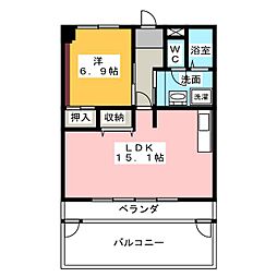 ビオラ田町 1LDKの間取図画像