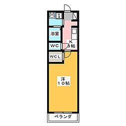 アンクルール佐鳴台 1Kの間取図画像