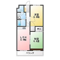 ビューしじみの森 2LDKの間取図画像
