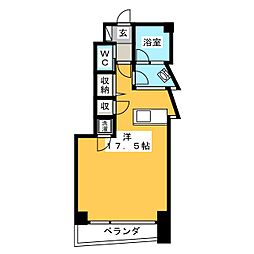 TERZO ワンルームの間取図画像