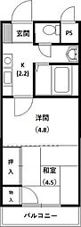 アルシェ浜松 2Kの間取図画像