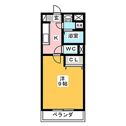 Cynthia山下 1Kの間取図画像