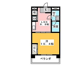 中央煉瓦館 1LDKの間取図画像