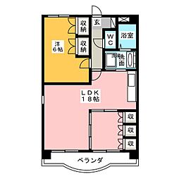 クレール浜松2 2LDKの間取図画像