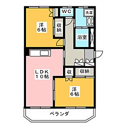 ブライティ西伊場 2LDKの間取図画像