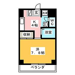 Avenue山下 1Kの間取図画像