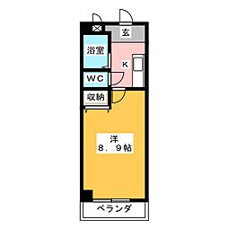 ホリホックイン八幡 1Kの間取図画像