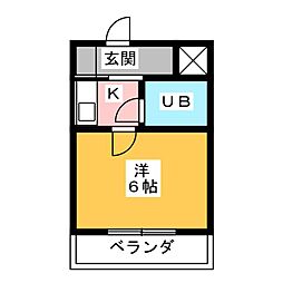 グランメゾン芙蓉 1Kの間取図画像