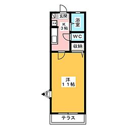 L海老塚 1Kの間取図画像