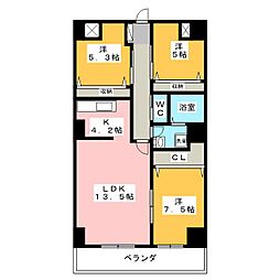 REGALO常盤 3LDKの間取図画像