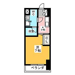ロジック砂山 1Kの間取図画像
