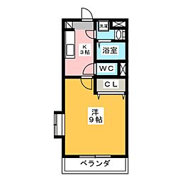 シエスタ 1Kの間取図画像