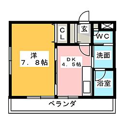 シャンツェシトロ 1DKの間取図画像