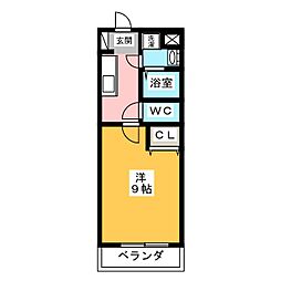 ハーヴェスト2 1Kの間取図画像