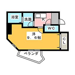 ウィステリアピーク 1Kの間取図画像