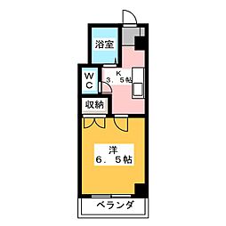 ホリホックイン元浜 1Kの間取図画像