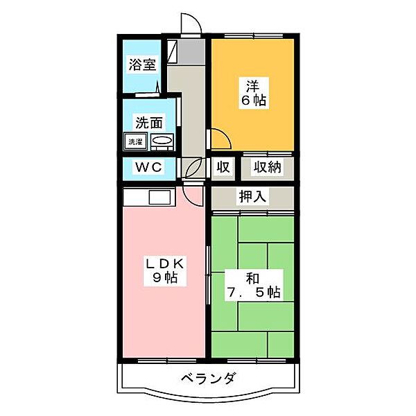 ハーモニー和合I ｜静岡県浜松市中央区和合町(賃貸マンション2LDK・4階・56.41㎡)の写真 その2