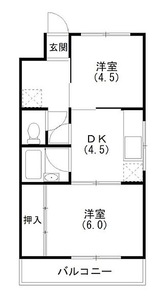 ビアンカアオイ ｜静岡県浜松市中央区葵東２丁目(賃貸マンション2DK・2階・36.45㎡)の写真 その2