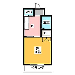 ビアンヌール四ツ池公園 1Kの間取図画像