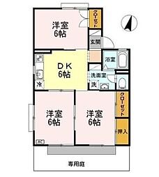 セジュールセゾンA 3DKの間取図画像