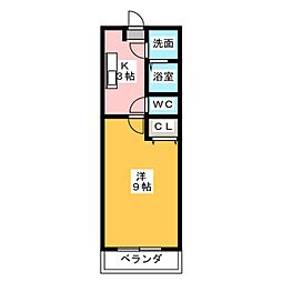 峠の館 1Kの間取図画像