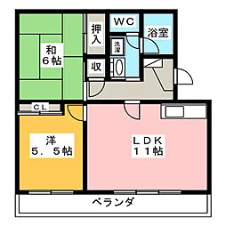 ラ・フォーレ向平 2LDKの間取図画像