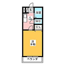 ライフイン・布橋 1Kの間取図画像